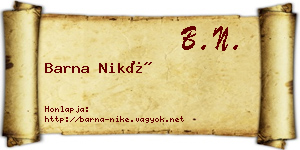Barna Niké névjegykártya